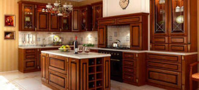 Кухонная мебель из массива дуба