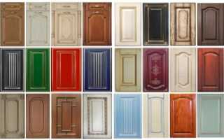 Фасады кухни стандартного размера с ящиками, рассчитанные по таблице